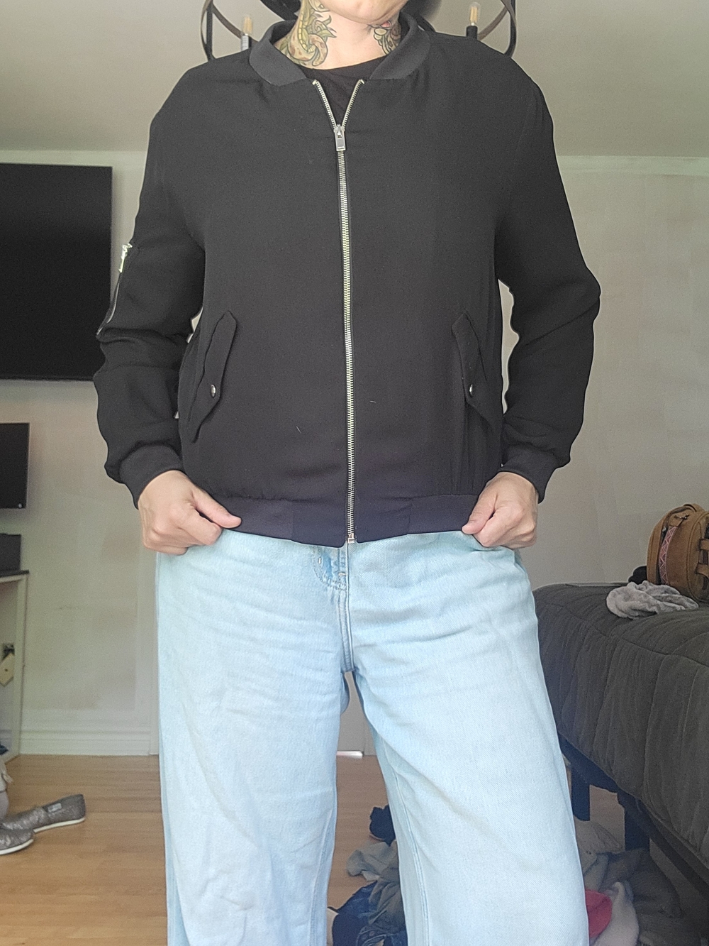 Classic Black Bomber Jacket